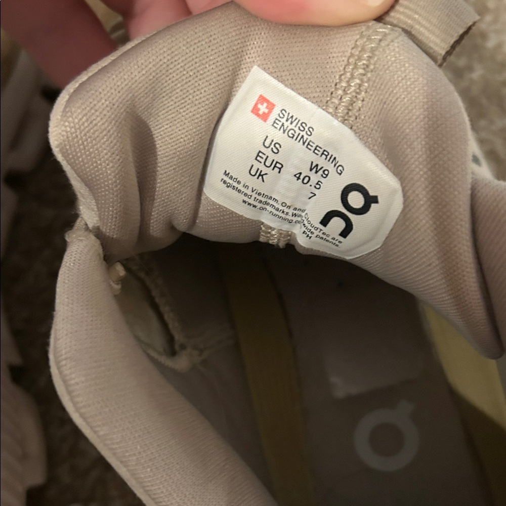 On Running Women’s Beige and White Sneakers - Picture 3 of 4